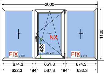 Vast-draai/kiep-vast raamkozijn
