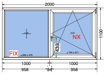 Vast-draai/kiep raamkozijn